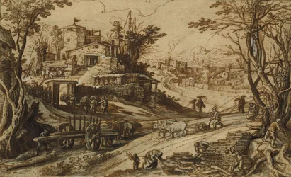 January: Wood-Cutters in a Winter Landscape